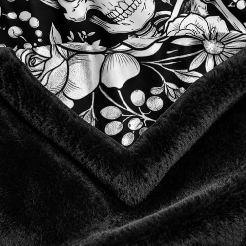 DIY Skull Coloring Blanket With 24 Fabric Markers Gothic Floral Throw