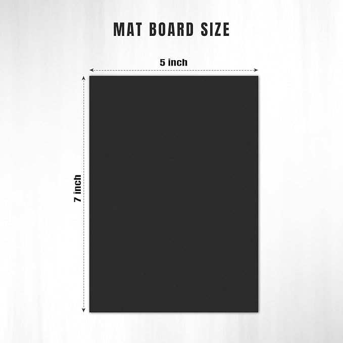 AUEAR, 15 Pack 5x7 Uncut Matte Boards Black Photo Mat Board Great - Image 2