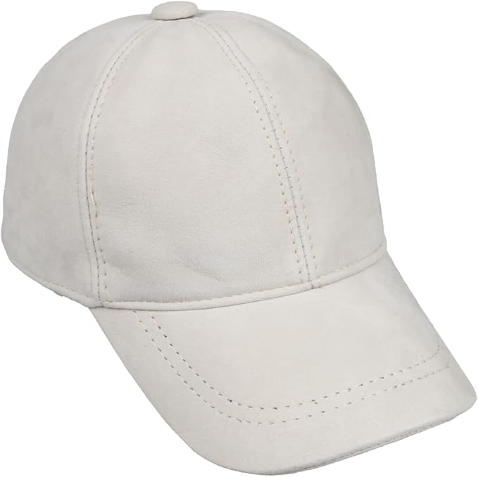 Suede Leather Baseball Cap – Unstructured 6 Panel Adjustable Strapback Hat for Men & Women