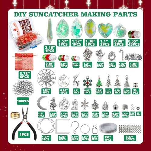 500pcs Sun Catcher Kit, DIY Crystal Craft Hanging Window Christmas Decor