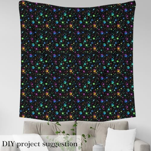 jejeloiu Colorful Galaxy Fabric by The Yard Soft 10 Yards
