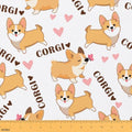 Erosebridal Kid Corgi Dog Upholstery Fabric, 3 Yards