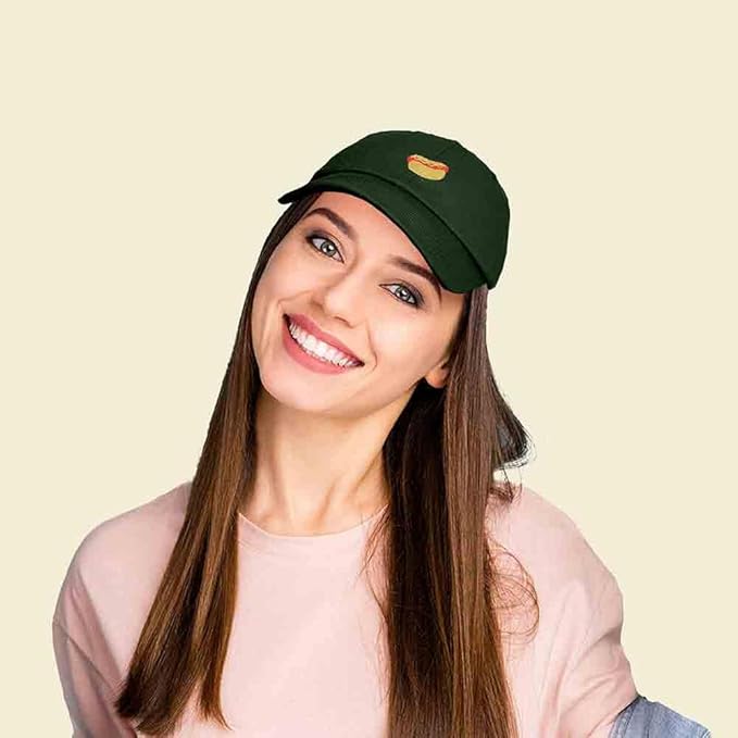 DALIX Hot Dog Hat Embroidered Mens Womens Baseball Cap