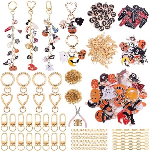 Highergo 685 Pcs Halloween Charms Lip Gloss Keychain Making Kit DIY Craft