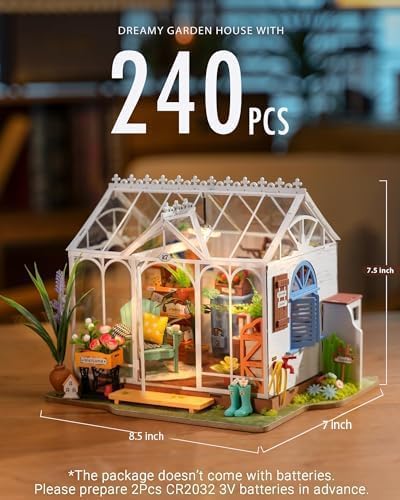 Rolife Greenhouse Miniature House Kit with LED Light