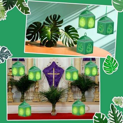 Simgoing 12 Sets Palm Sunday Craft Easter Tissue Paper Lantern Craft