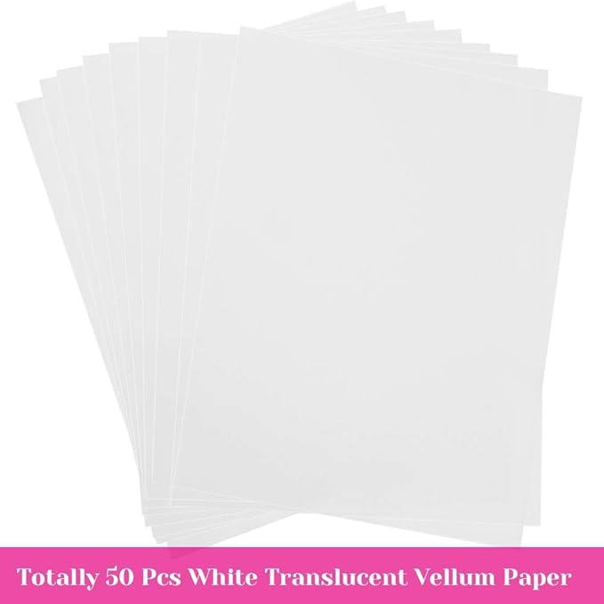 Vellum Paper, Cridoz 50 Sheets Vellum Transparent Paper 8.5 x 11 Inches - Image 2