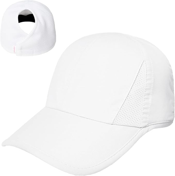 Ponyflo Women’s Ponytail Baseball Cap, Patented Active Feather-Light Hat with Open Back