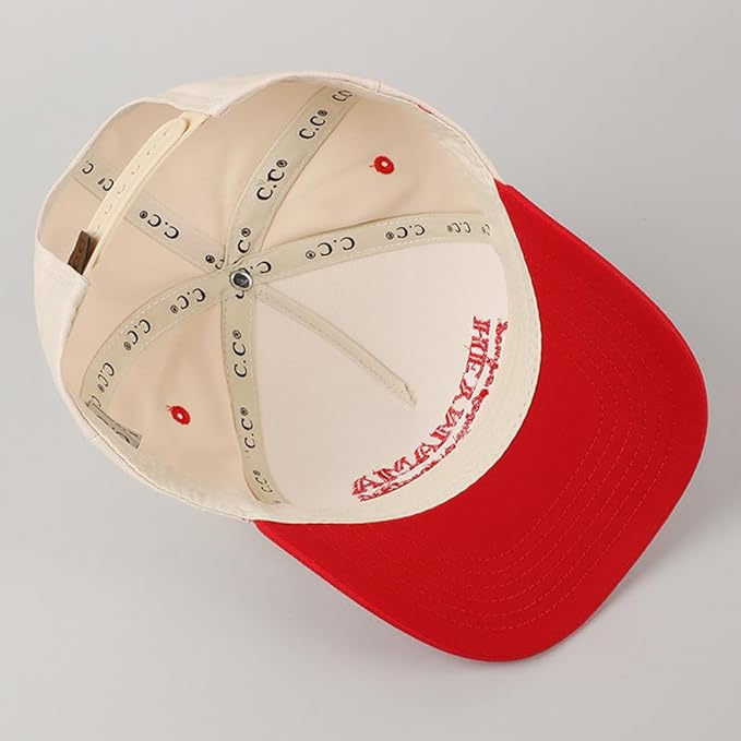 MIRMARU Two-Tone Vintage Canvas Trucker Hats for Men & Women, Adjustable Size Baseball Caps with Trendy Embroidered Design