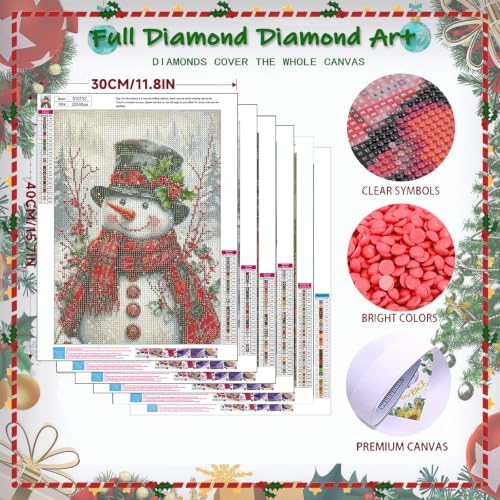 6 PCS Christmas Diamond Painting Kits for Adults, Diamond Art Kit Christmas