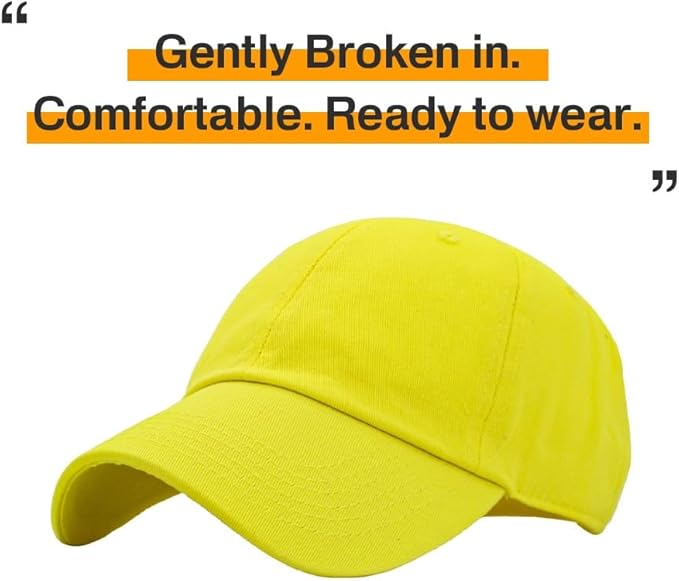 KBETHOS Classic Unisex Cotton Adjustable Low Crown Baseball Cap – Plain Dad Hat