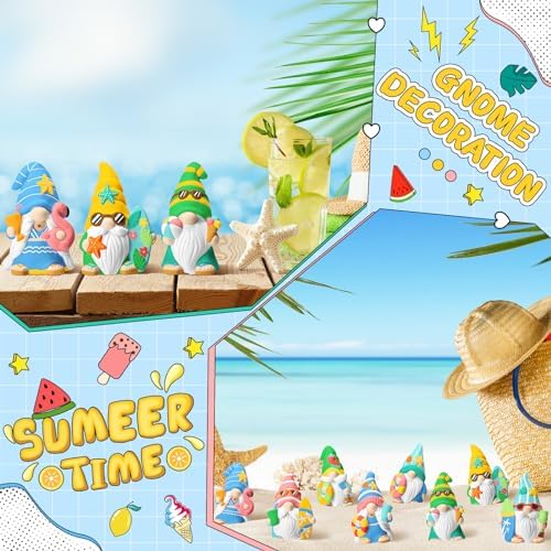 8 Pcs Gnome Ceramics to Paint Summer DIY Unpainted Kit
