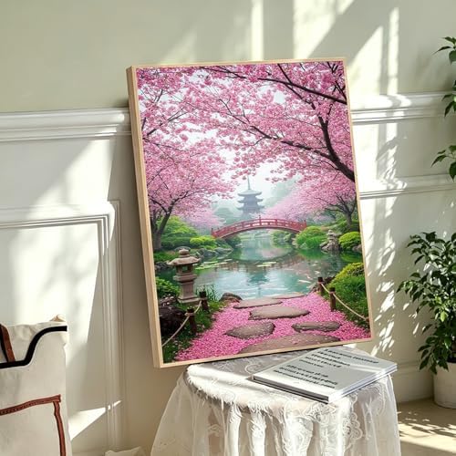 PHANTASYART Cherry Blossom Paint by Numbers Kit for Adults 16x20inch