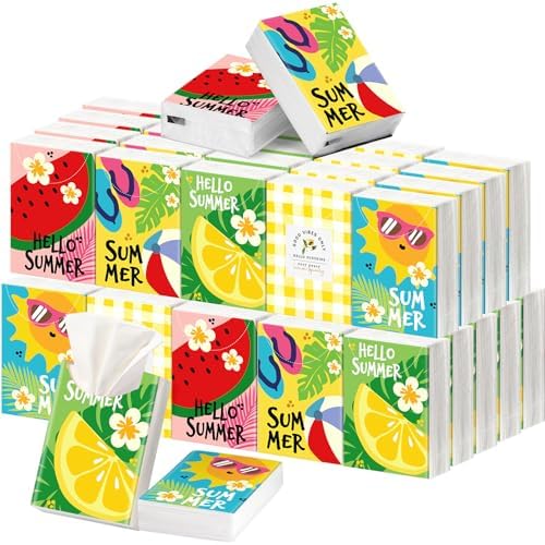 Outus 50 Pack Summer Travle Size Pocket Tissues, 400 Sheet Total