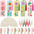 200 Pcs Mother's Day Wood Bookmarks to Color, Color Your Own with Tassels