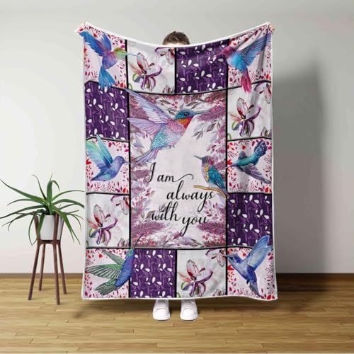 I Am Always with You Hummingbird Blankets Soft Warm Fleece Hummingbird Throw Blankets for Kids and Adults Hummingbird Gifts for Women and Girls
