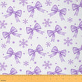 JEJELOIU Xmas Snowflake Fabric by The Yard Cute Bow Upholstery Fabric for Sewing Crafting Merry Christmas Waterproof Indoor Outdoor Decor for Home DIY Projects 1 Yard