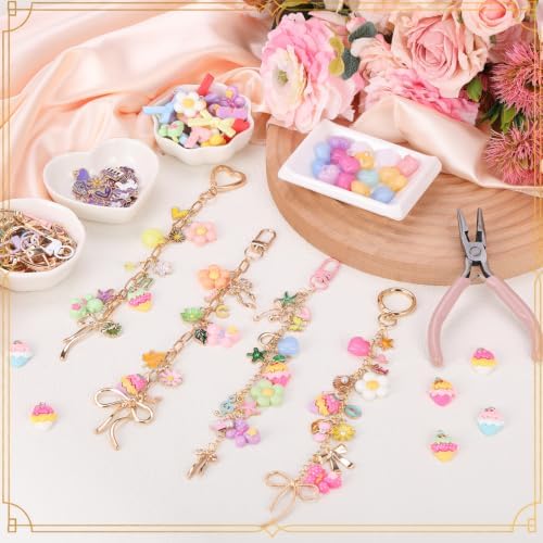 Highergo 698 Pcs Fresh Charms Lip Gloss Keychain Making Kit DIY Craft