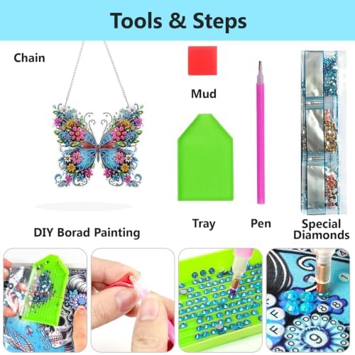 AIBOERL Diamond Art Kits for Adults, Butterfly Acrylic Hanging Suncatcher