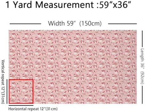 jejeloiu Xmas Theme Fabric by The Yard Kawaii Gnome Upholstery Fabric Merry Christmas Waterproof Indoor Outdoor Decor for DIY Sewing Craft Projects 5 Yards