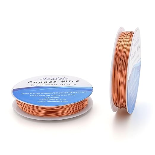 Adabele 131 Feet Premium Tarnish Resistant Round Bare Raw Jewelry Copper Wire by AdabeleLLC