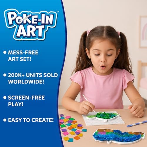 Skillmatics Poke-in Art – Underwater Animals, Wood Craft Kit, Gift for Kids