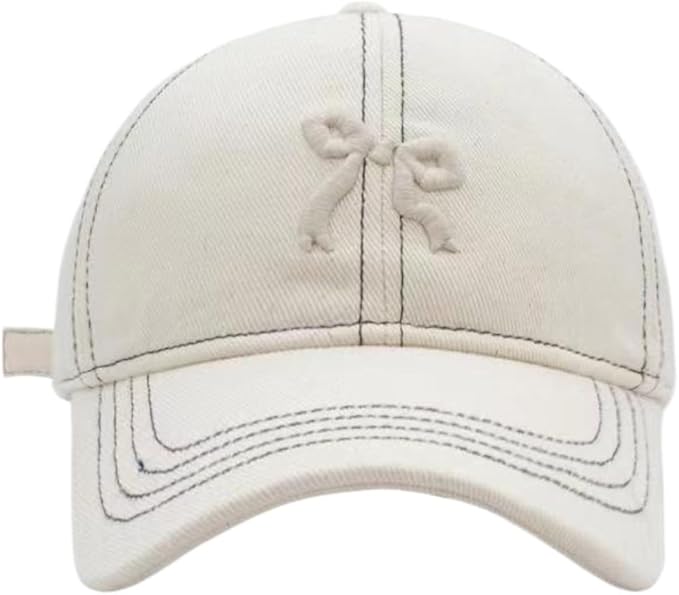 Sumleno Womens Trendy Cute Bow Baseball Cap Y2k Aesthetic Preppy Sun Cap Hiking Travel Trucker Hat Accessories