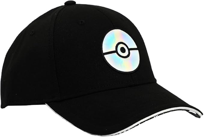 Bioworld Pokemon Holographic Pokeball Men's Elie Flex Black Baseball Cap