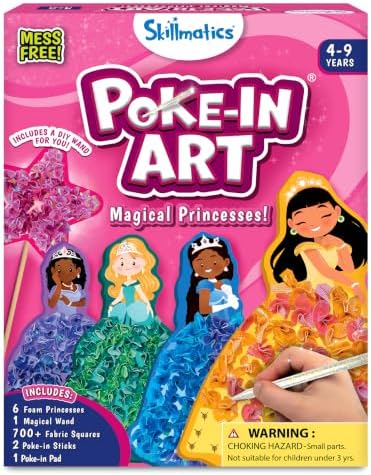 Skillmatics Poke-in Art – Magical Princesses, Wood Craft Kit, Gift for Kids
