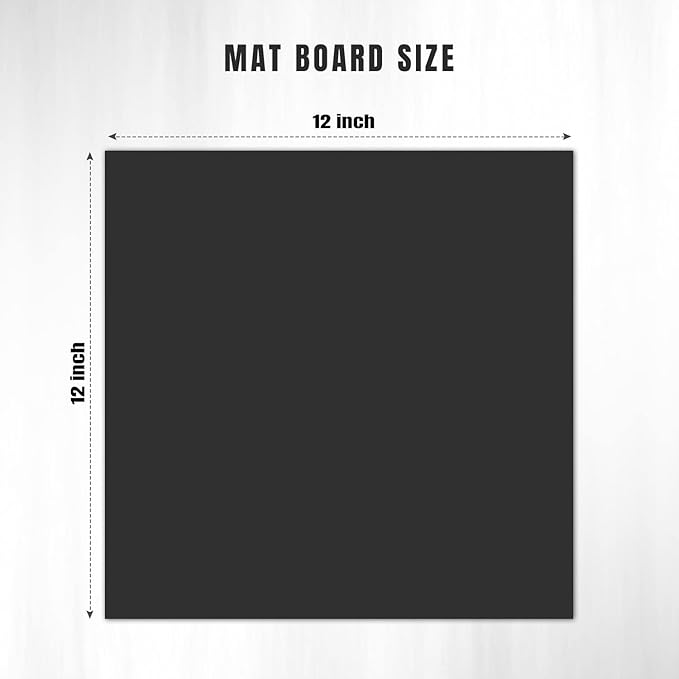 AUEAR, 15 Pack 12x12 Uncut Matte Boards Black Photo Mat Board Great - Image 2