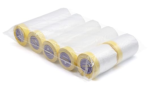 BOMEI PACK 6Rolls Pre-Taped Masking Film, Tape and Drape - Image 6