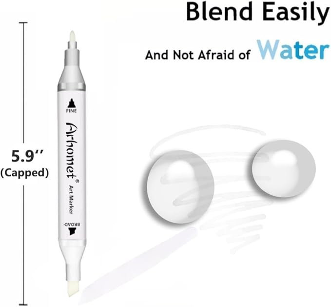 6pcs Colorless Alcohol Markers Set, Blender Blending Clear Markers Dual Tips - Image 3