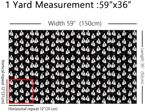 Feelyou Happy Halloween Soft Flannel Fabric by The Yard Kids 10 Yards Cute Ghost Black Bat Animal Upholstery Fabric for Boys Black Spooky Trick or Treat for Home DIY Projects, Indoor Decor