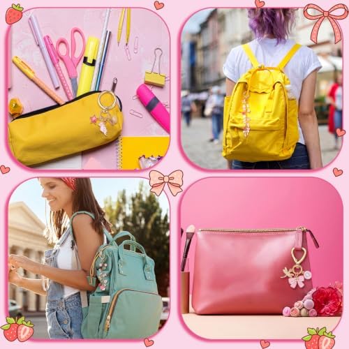 Highergo 734 Pcs Strawberry Charms Lip Gloss Keychain Making Kit DIY Craft