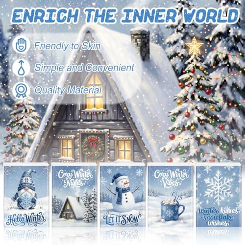 Outus 50 Pack Winter Christmas Travle Size Pocket Tissues Stocking Stuffers