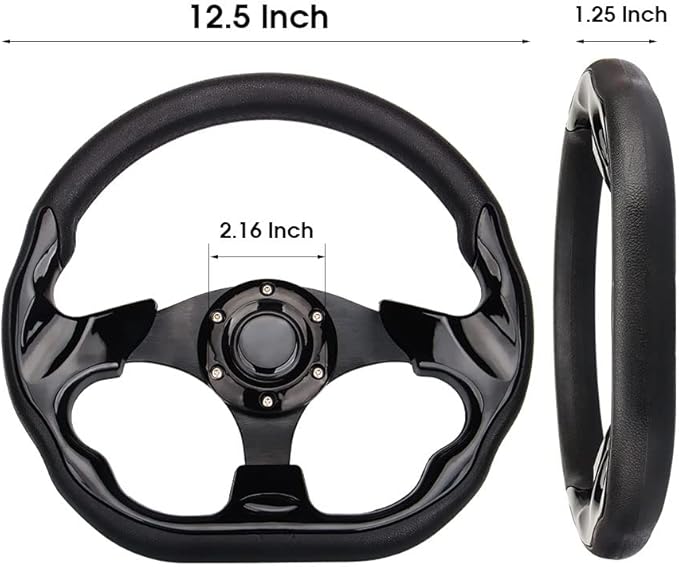 D Shape Style Golf Cart Steering Wheel Universal Design for Club Car Ds and Precedent EZGO RXV & TXT, Yamaha Golf Cart Steering Wheel