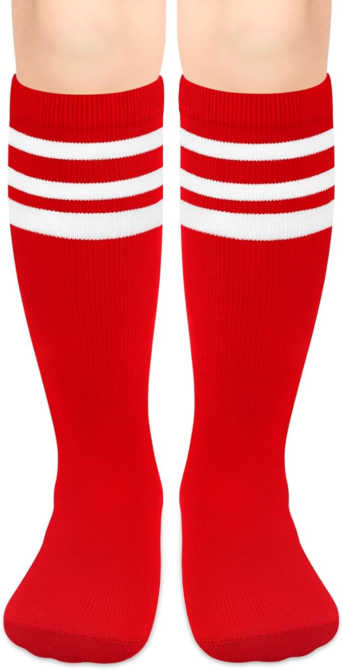 Olreco 1 Pack Toddler Kids Youth Soccer Socks Girls Boys Baseball Socks Youth Knee High Softball Football Accessories Cotton