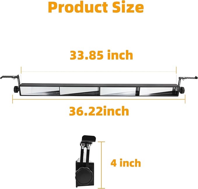 Golf Cart Rear View Mirror 4 Panel Universal for Yamaha EZGO Club Car, Wide Angle View Wink Mirror, Eliminate Blind Spots