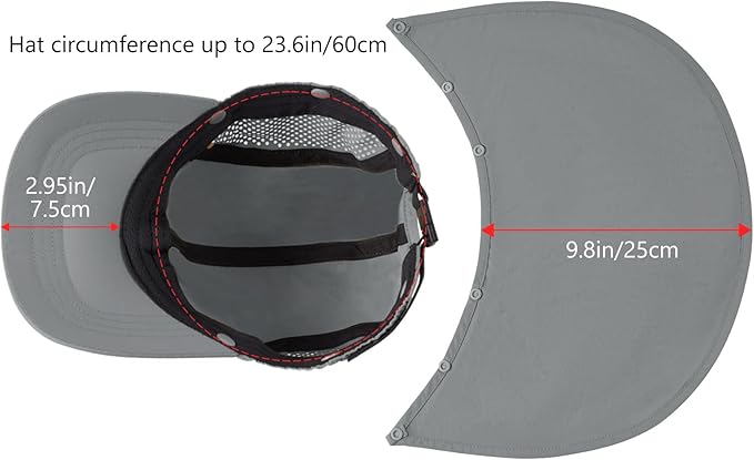 BASSDASH UPF 50+ Foldable Fishing Hat Baseball Cap with Removable Neck Flap Portable for Men Women Golf Hiking