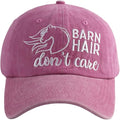 Barn Hair Don't Care Hat, Embroidered Adjustable Wash Cotton Baseball Cap, Horse Lovers Gifts for Women Men