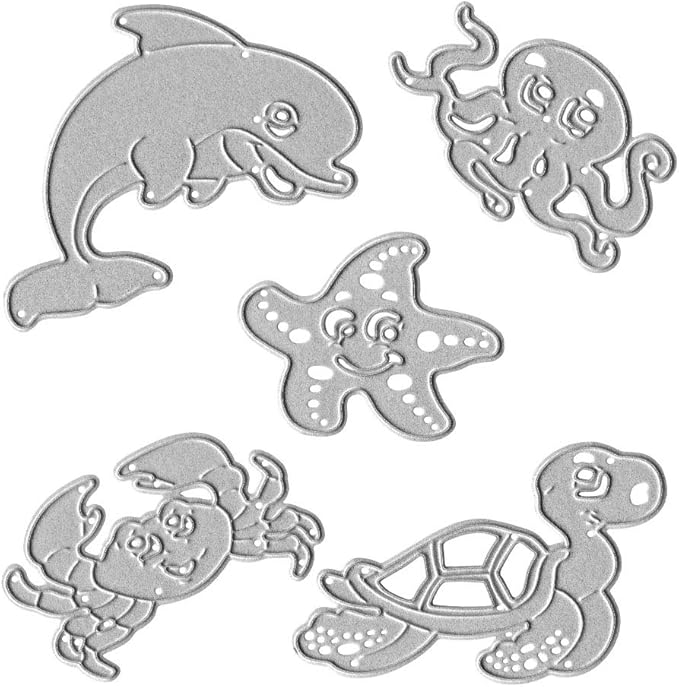 Metal Sea Animals Starfish Dolphin Crab Tortoise Cutting Dies, Ocean Octopus by ABTOLS