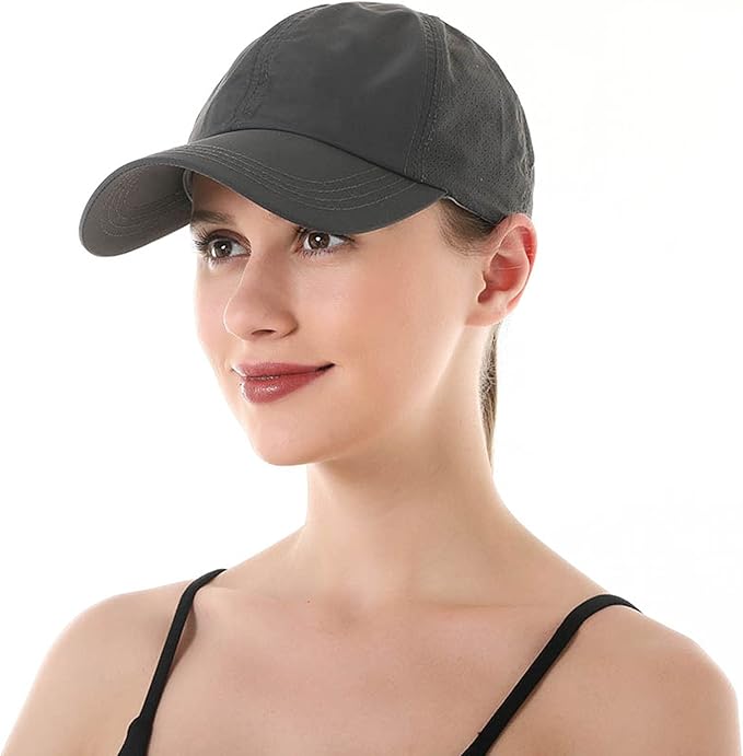 HGGE Womens Criss Cross Ponytail Baseball Cap Adjustable High Messy Bun Ponycap Quick Drying Hat