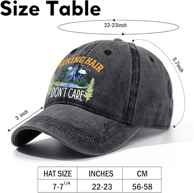 Hiking Adjustable Washed Cotton Baseball Cap, Funny Retro Trucker Hat Gift for Men Women Dad Mom Hiking Lover