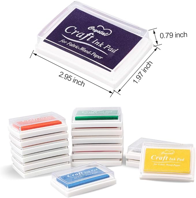 XoreArt Finger Ink Pads for Kids Washable Craft Ink Stamp Pads, 16 Color DIY - Image 2