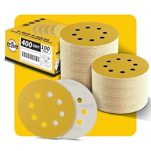 100PCS 5 Inch 400 Grit 125mm 8 Hole Sanding Discs Sandpaper by TPmax
