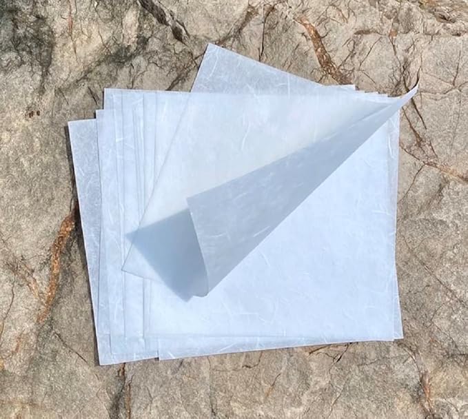 50 Sheets 6 x 6 Inches Natural Fiber Mulberry paper Sheets Square Origami Paper - Image 3