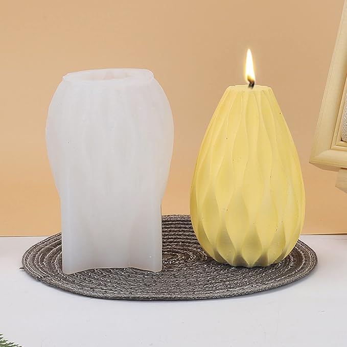 3D Geometric Cylindrical Candle Silicone Mold Fondant Chocolate Cake Candy - Image 3