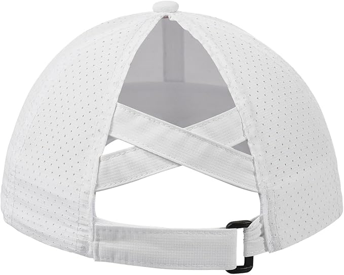 Little Girls Reflective Baseball Cap Criss Cross Ponytail Hat Kids Quick Dry Mesh Summer Sports Hat for Toddler Ages 3-8