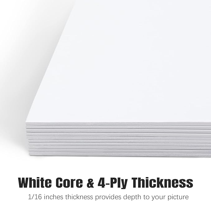 AUEAR, 10 Pack 16x20 Uncut Matte Boards White Photo Mat Board Great - Image 4