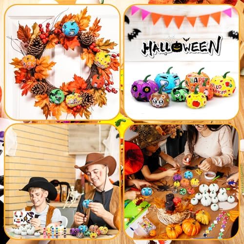 Simgoing 36 Sets Pumpkin Painting Kits Fall Halloween Crafts, Spooky Face